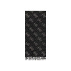 Sciarpa Guess uomo Boston jacquard con monogram e frange nero