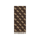 Sciarpa Guess uomo Boston jacquard con monogram e frange moro