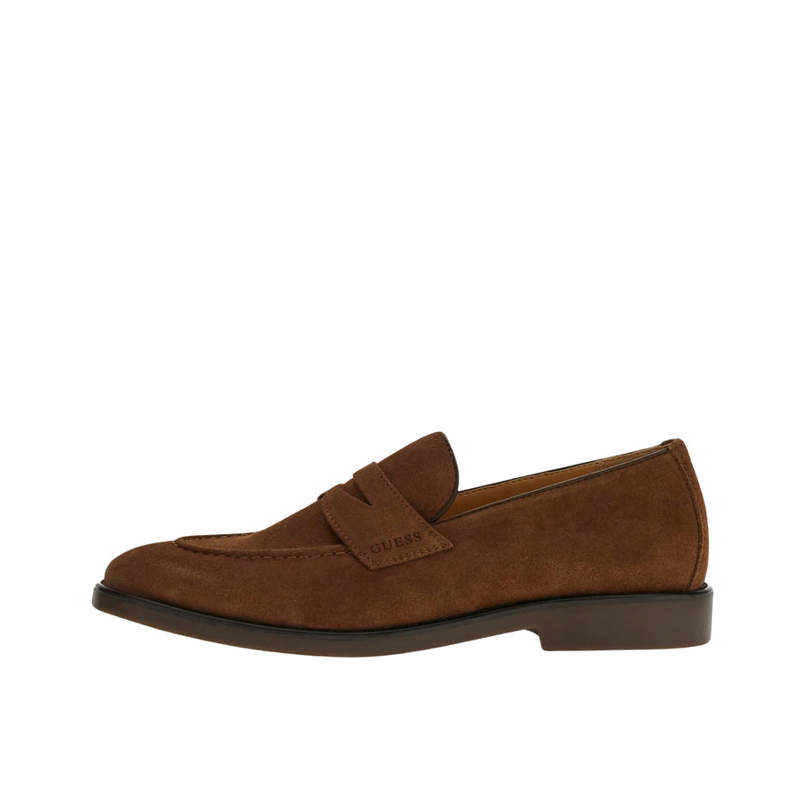 Mocassini Guess uomo Driftkin con mascherina e punta arrotondata marrone