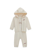 Completo Guess neonata compl. 3 pz. ( felpa+body+pant.) crema