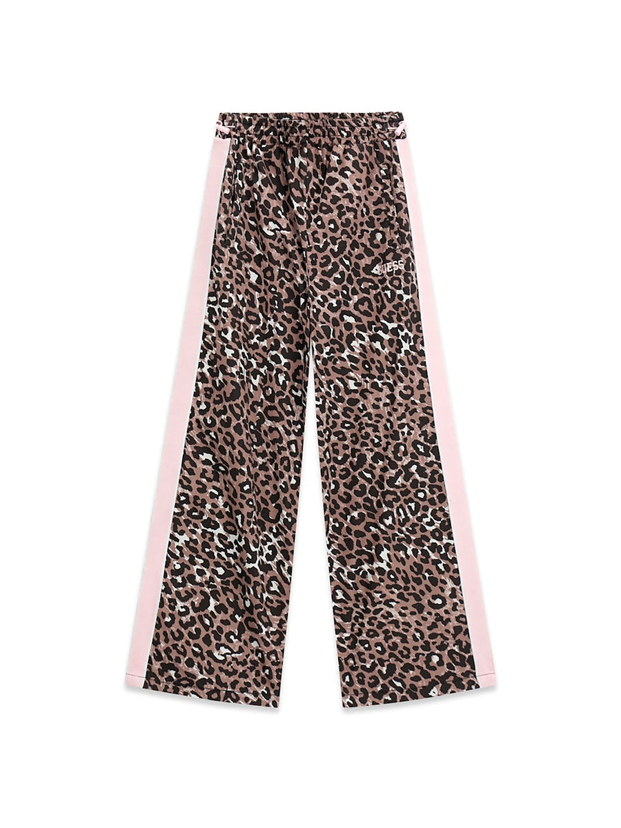 Pantaloni sportivi Guess bambina stampato in popeline leopard