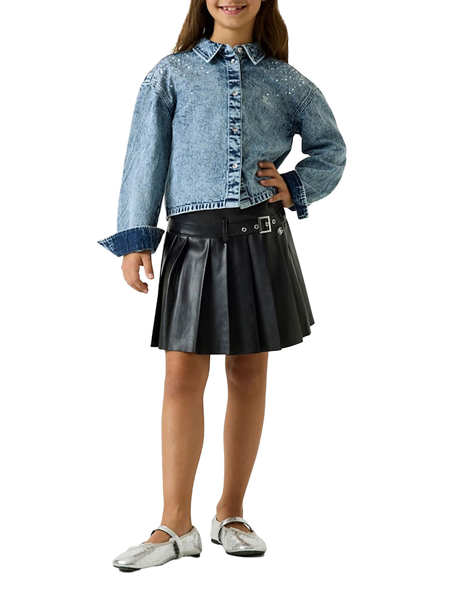 Minigonna Guess bambina minigonna plisset nero