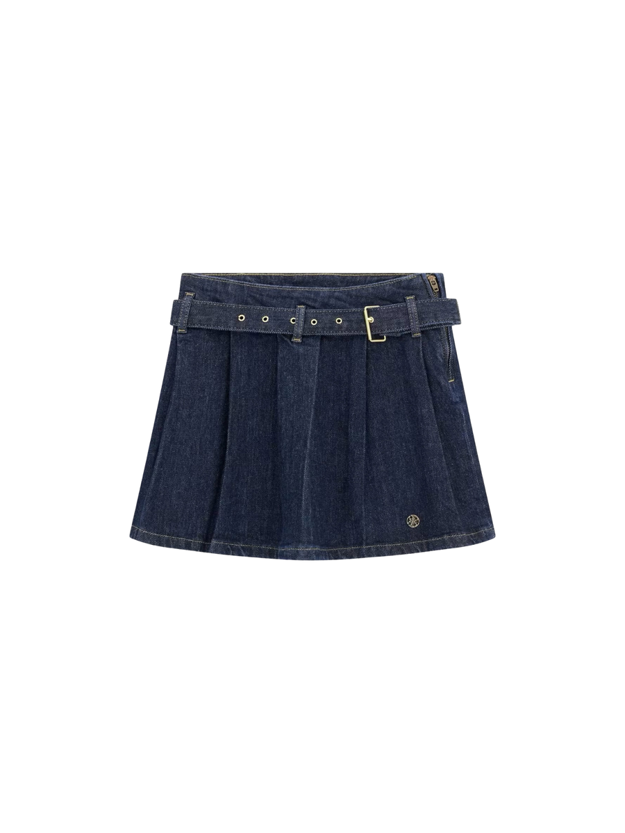 Minigonna Guess bambina plissettata in denim scuro