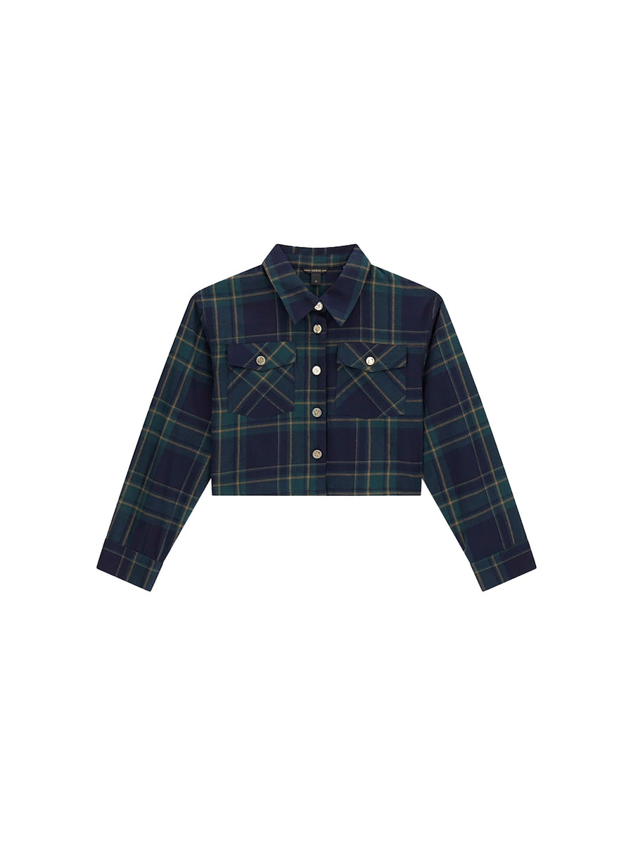 Camicia Guess bambina camicia boxy tartan blu multi
