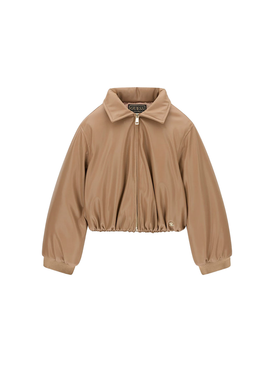 Bomber Guess bambina bomber pu sabbia