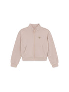 Felpa con zip Guess bambina con logo malva