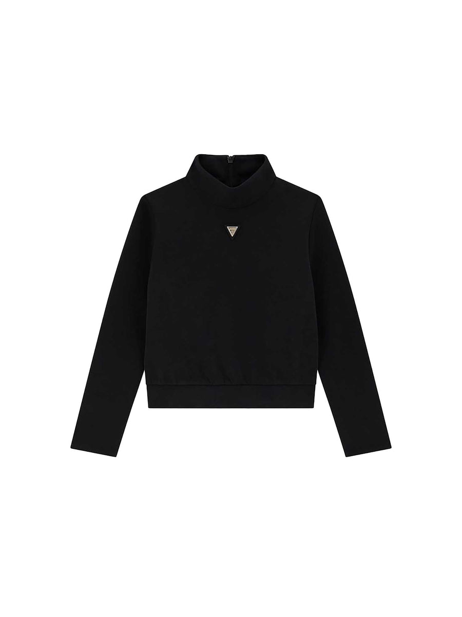 Felpa girocollo Guess bambina a collo alto nero
