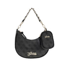 Borsa a spalla Guess bambina hobo bag 4g con logo nero
