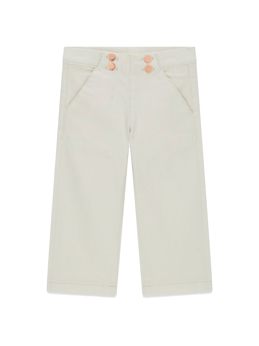 Jeans Guess bambina palazzo in denim color crema