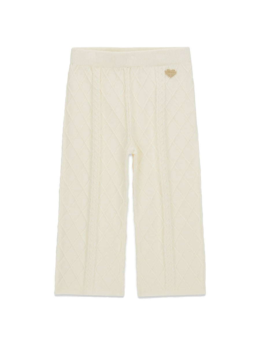 Pantaloni Guess bambina sweater palazzo crema