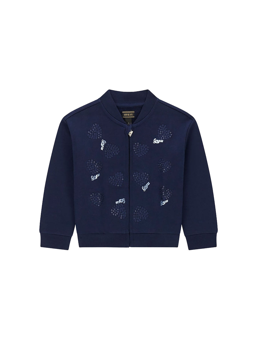 Felpa Guess bambina bomber blu