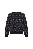 Maglia girocollo Guess bambina girocollo 4g jacquard blu