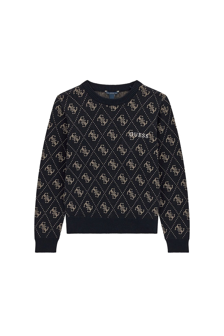 Maglia girocollo Guess bambina girocollo 4g jacquard blu