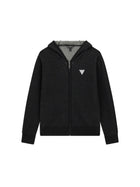Cardigan con zip Guess bambino capp. con logo nero