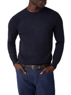 Maglia Guess uomo Nestor girocollo con logo discreto blu