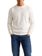 Maglia Guess uomo Nestor girocollo con logo discreto beige
