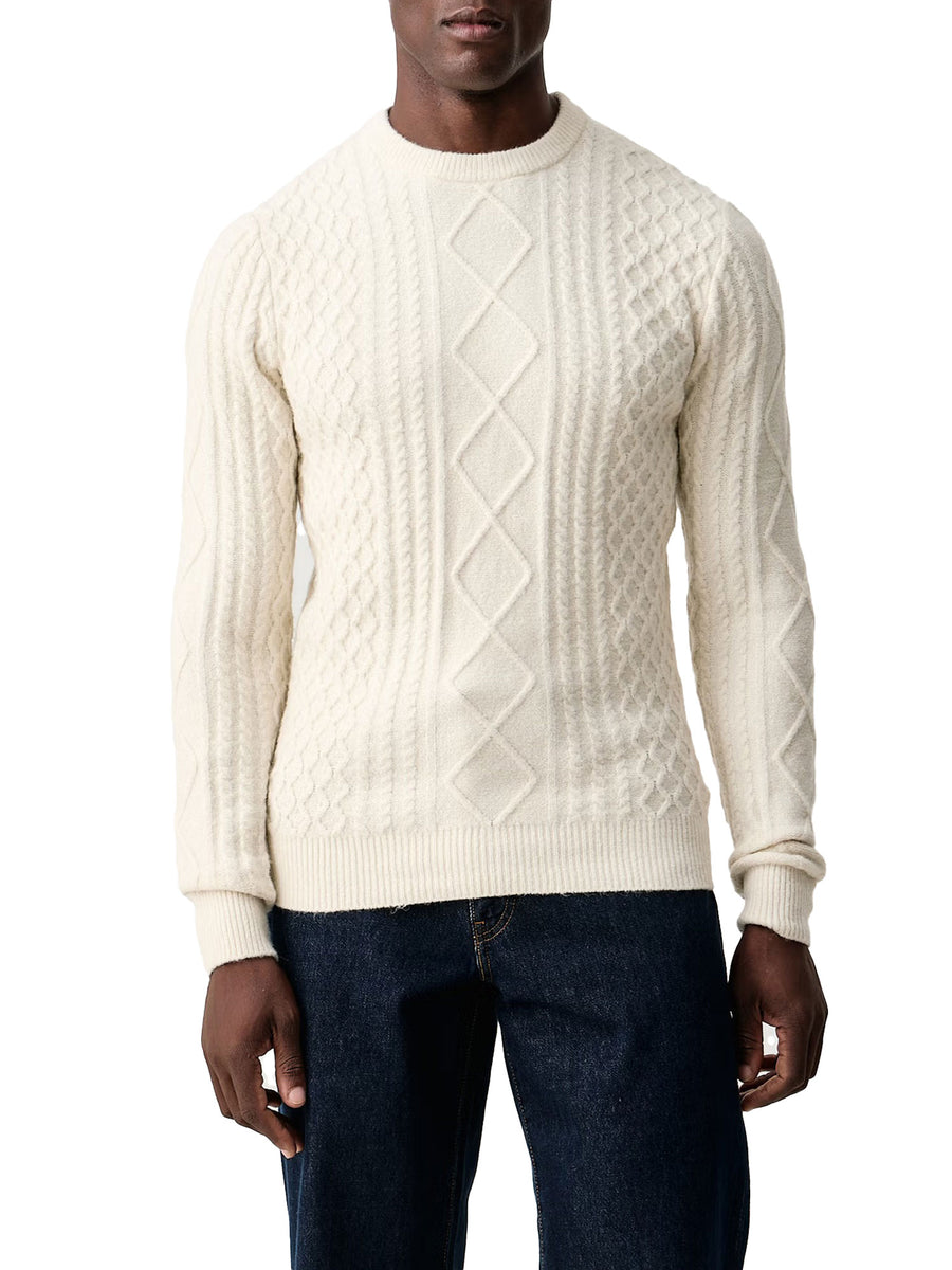 Girocollo Guess uomo manica lunga cable nemo beige