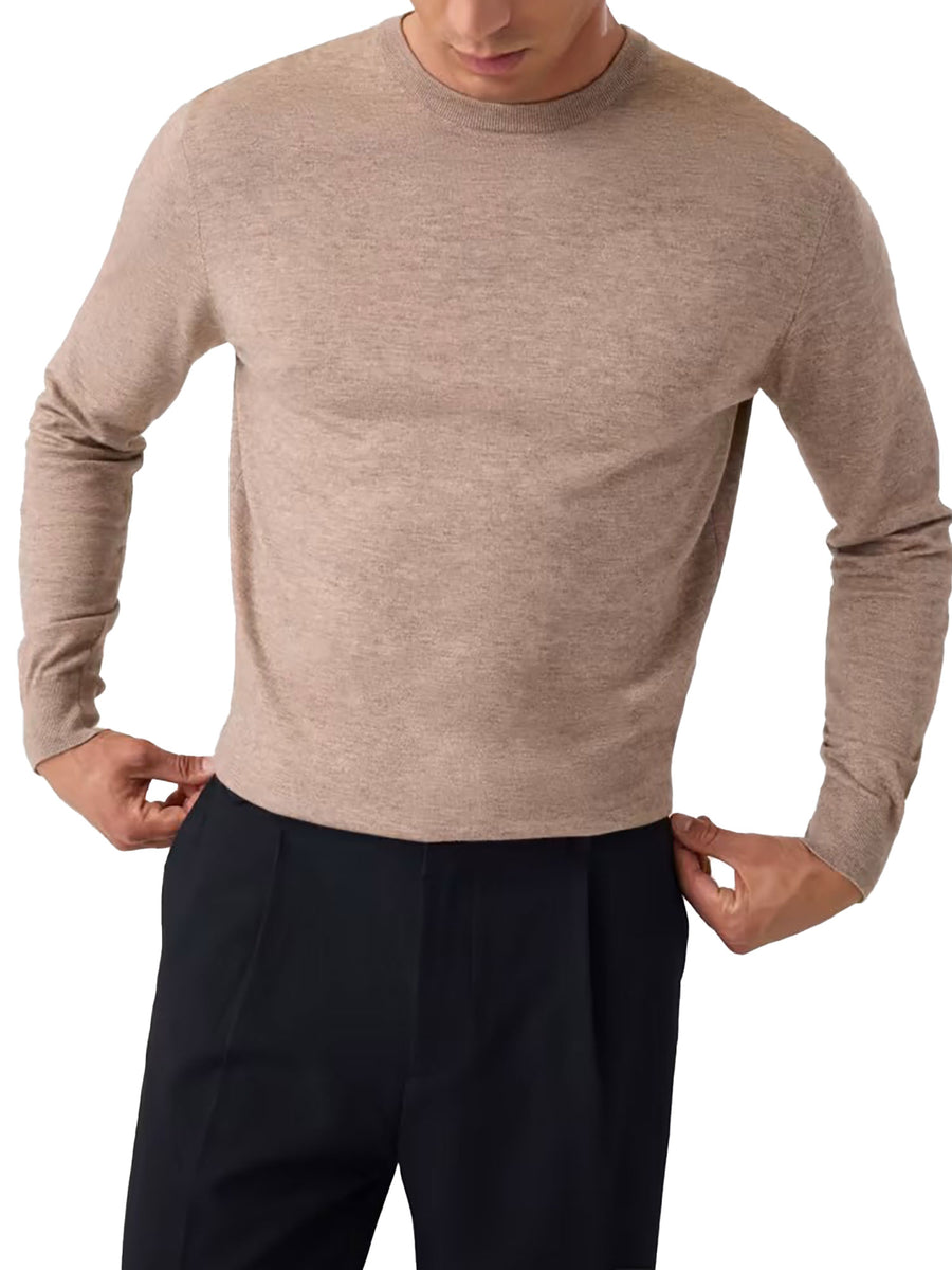 Maglia Guess uomo Narciso girocollo con lavorazione a costine beige