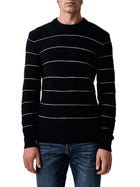 Maglia Guess uomo Norval girocollo a righe sottili blu
