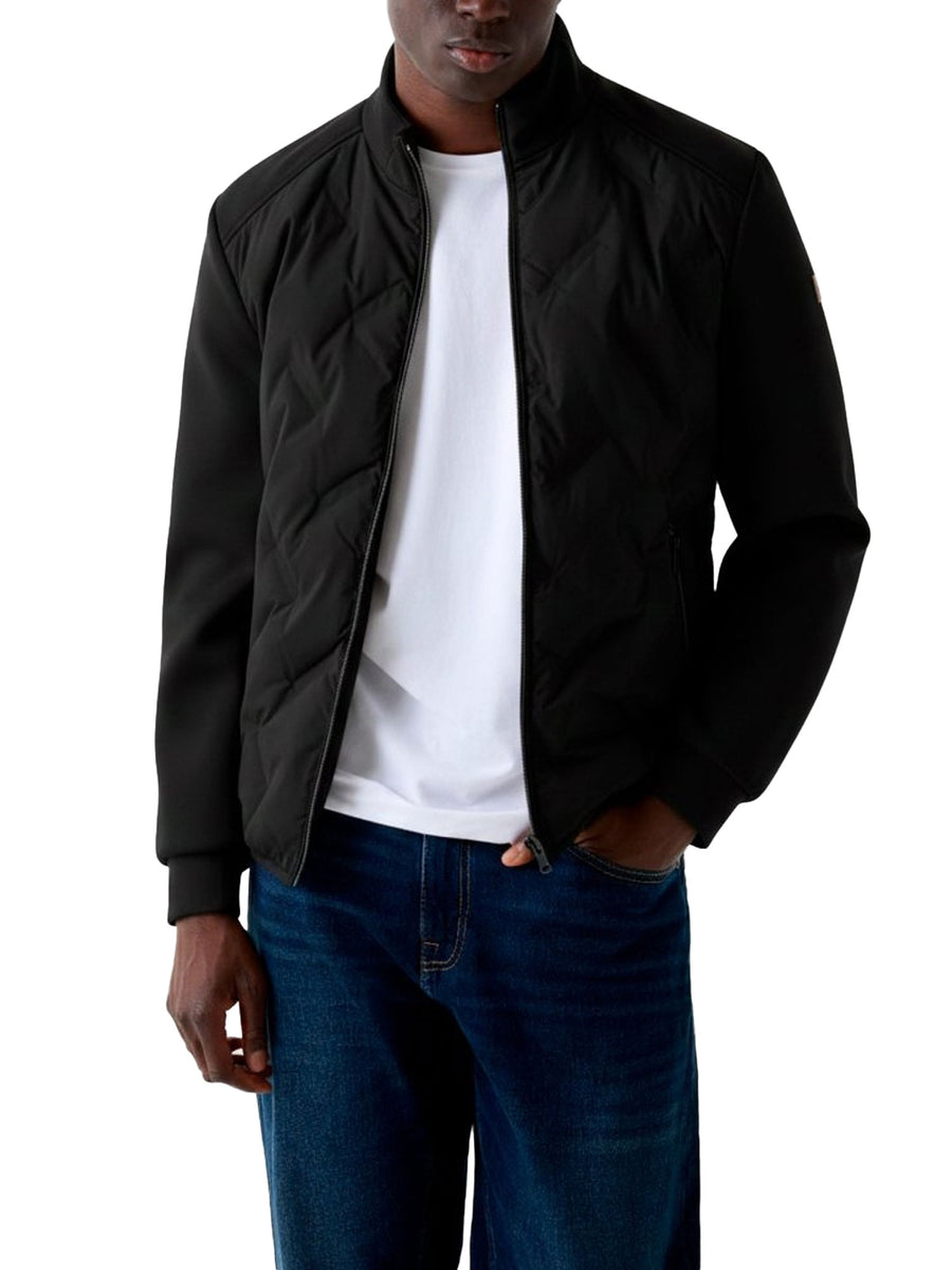 Giubbotto Guess uomo trapuntato con zip nero