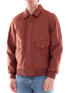Giubbotto Guess uomo con colletto e tasche con patta marrone