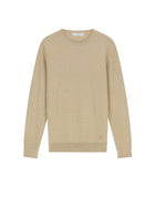 Maglia Guess uomo Merton girocollo con logo vicino al fondo beige