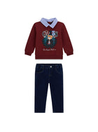 Completo due pezzi Guess bambino compl. 2 pz. ( felpa+jeans ) oxford vino