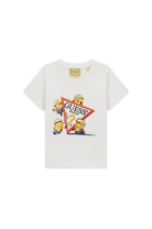 T-shirt a maniche corte Guess bambino minions triangle bianco
