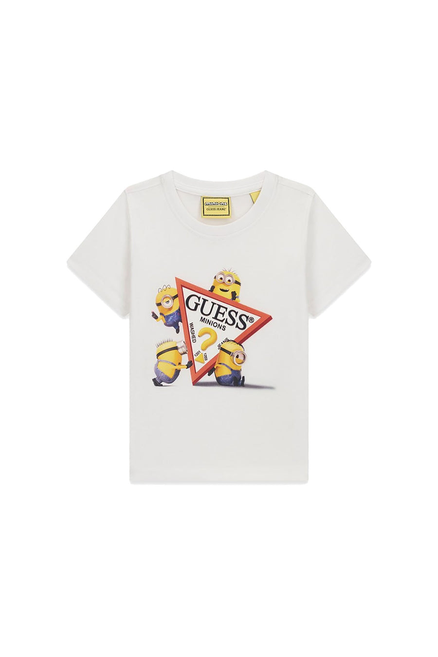 T-shirt a maniche corte Guess bambino minions triangle bianco