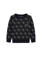 Maglia girocollo Guess bambina girocollo 4g jacquard blu