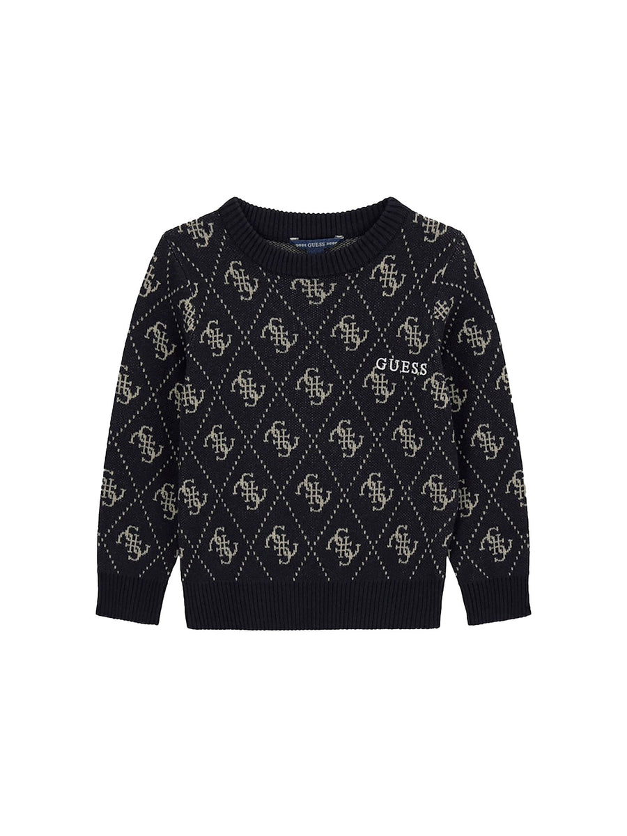 Maglia girocollo Guess bambina girocollo 4g jacquard blu