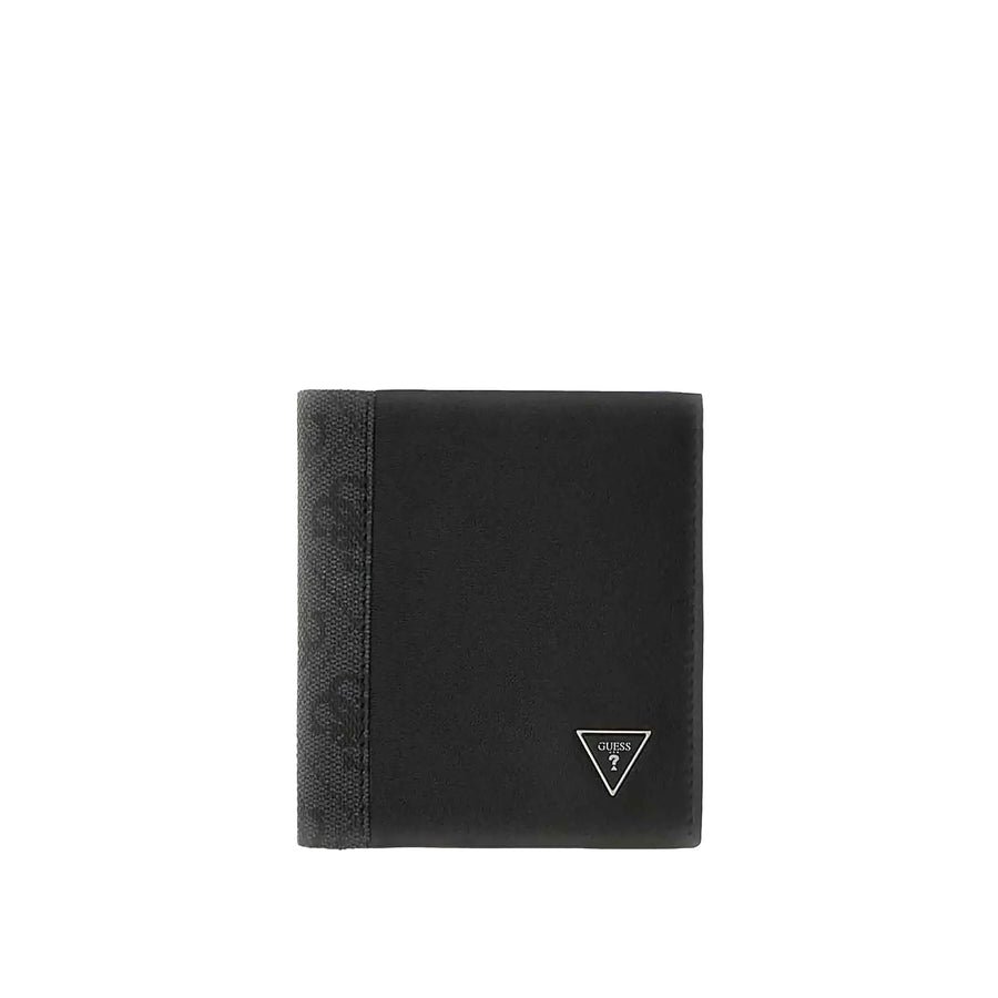 Portafoglio Guess uomo Sydney verticale con logo triangolare nero