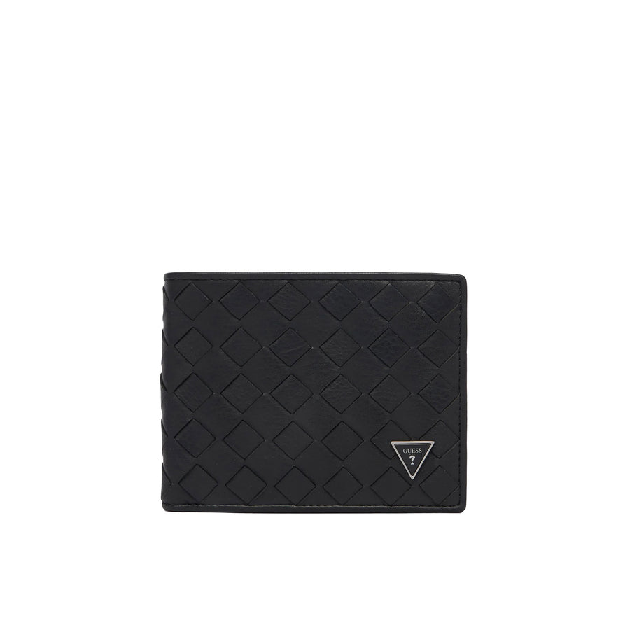 Portafoglio Guess uomo Torino a libro con motivo monogram nero