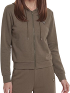 Felpa Guess donna Olympe con cappuccio e zip verde