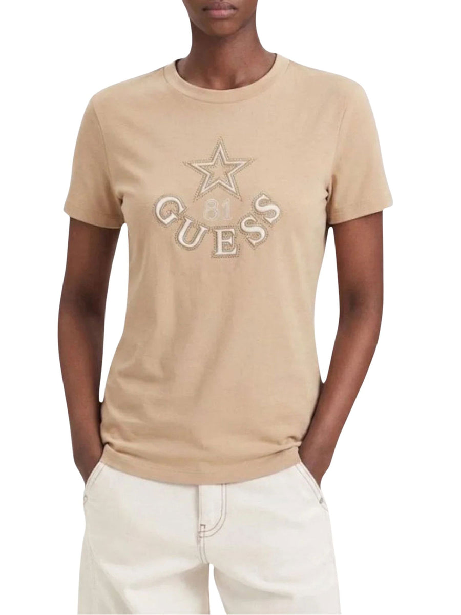T-shirt Guess donna Elettra Sabbia