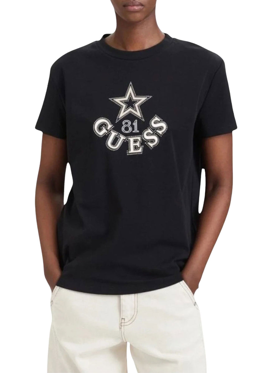 T-shirt Guess donna Elettra Nero