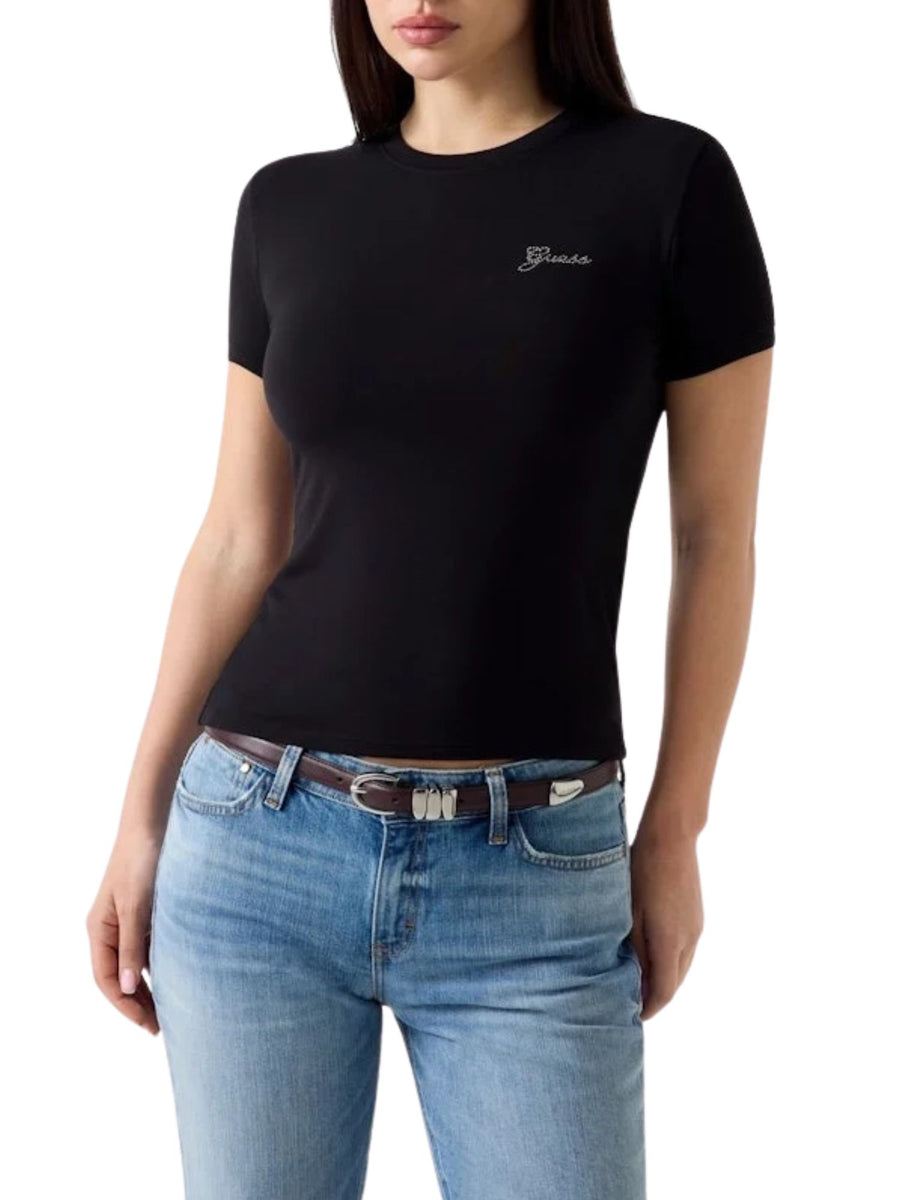 T-shirt Guess donna Mini logo Nero
