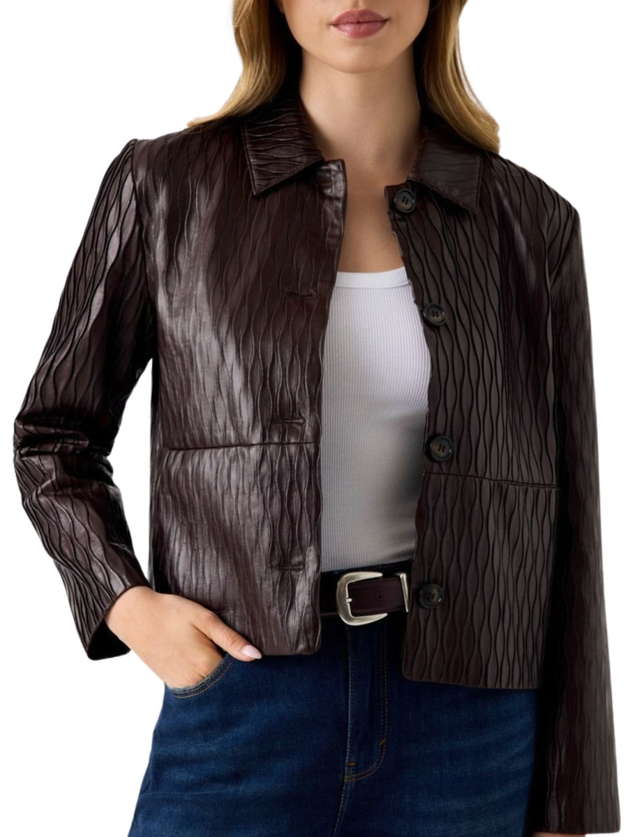 Giacca Guess donna Walker weave pleated Moro