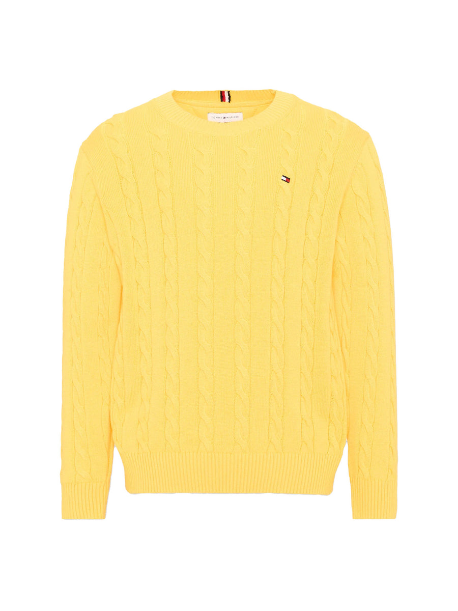 Maglia Tommy Hilfiger ragazzo cotton cable giallo
