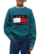 Maglia Tommy Hilfiger ragazzo heritage flag verde