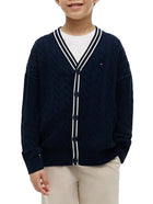 Cardigan Tommy Hilfiger bambino cotton polo blu