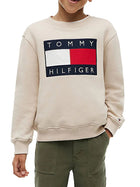 Felpa Tommy Hilfiger bambino heritage flag beige