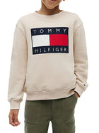 Felpa Tommy Hilfiger ragazzo heritage flag beige