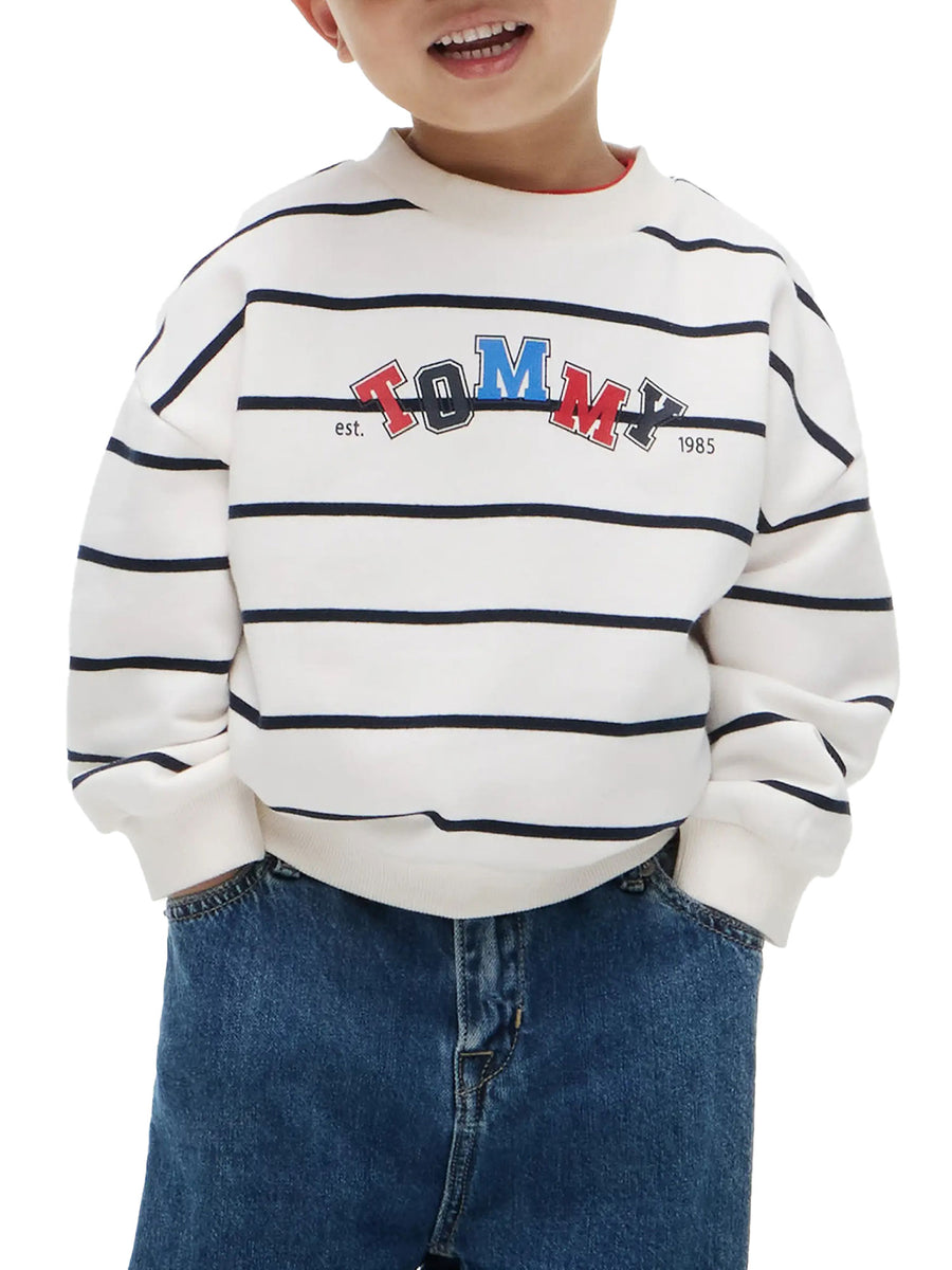Felpa Tommy Hilfiger bambino stripes panna