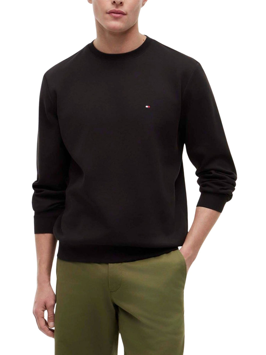 Felpa Tommy Hilfiger uomo girocollo essential intechno nero