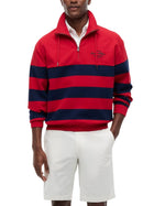 Felpa Tommy Hilfiger uomo mezza zip a righe nautical rosso multi