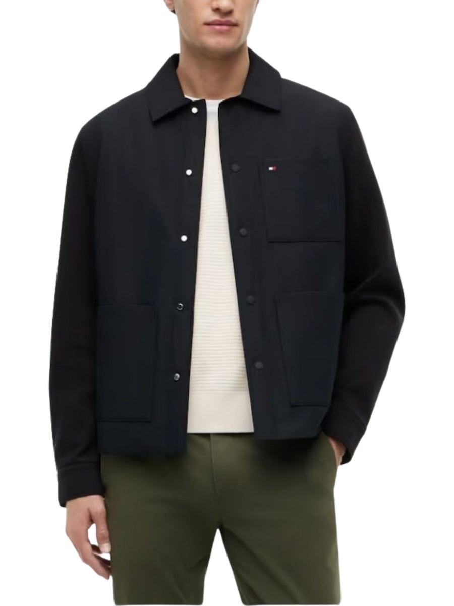 Overshirt Tommy Hilfiger uomo essential mix media nero