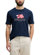 T-shirt Tommy Hilfiger uomo manica corta main flag blu