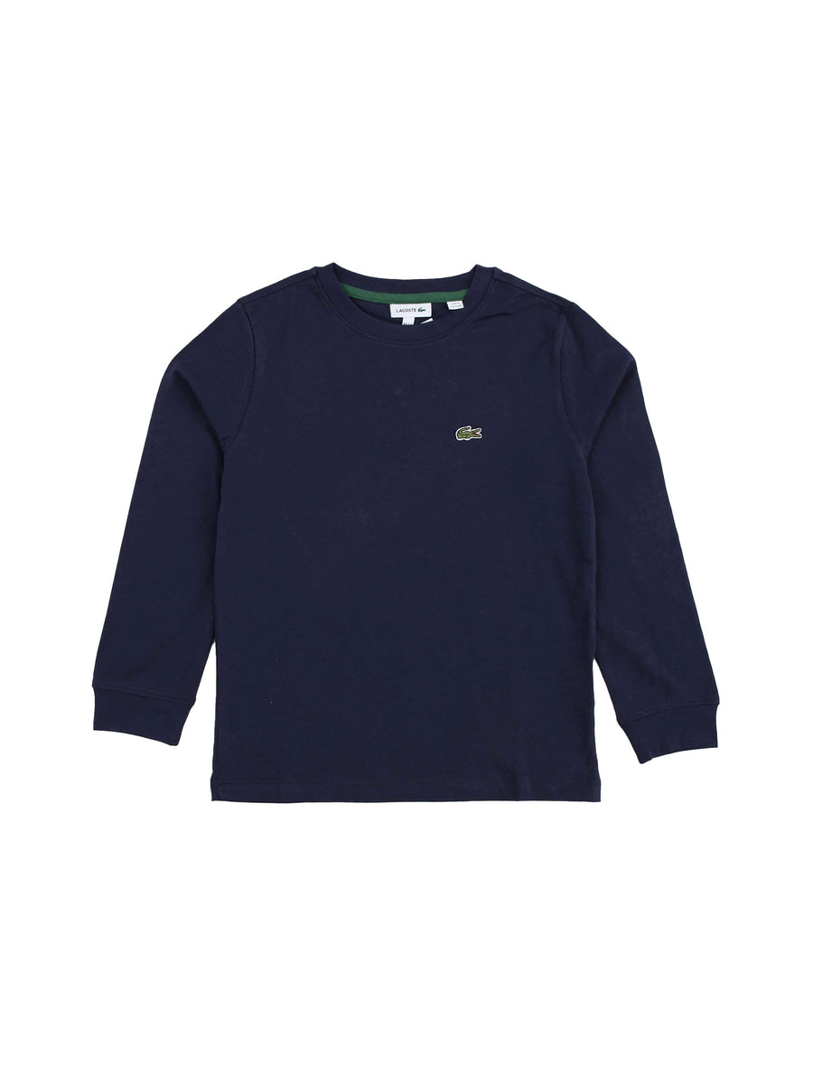 T-shirt Lacoste bambino manica lunga icon core blu