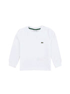 T-shirt Lacoste bambino manica lunga icon core bianco